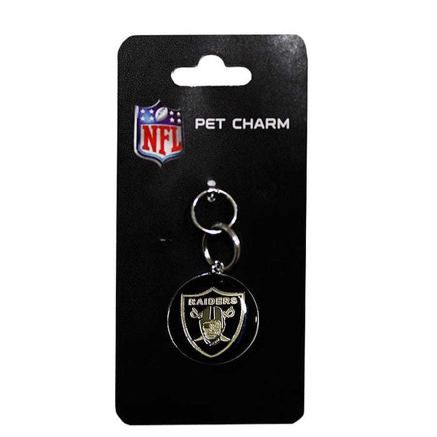 Perro Croquetero Collares Y Correas | Placa Grabable Nfl Oakland Raiders