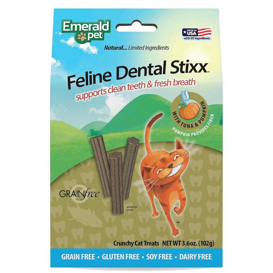 Gato Emerald Pet Cuidado Dental | Premios Para Gato Sabor At N Y Calabaza Dental Stixx Emerald Pet