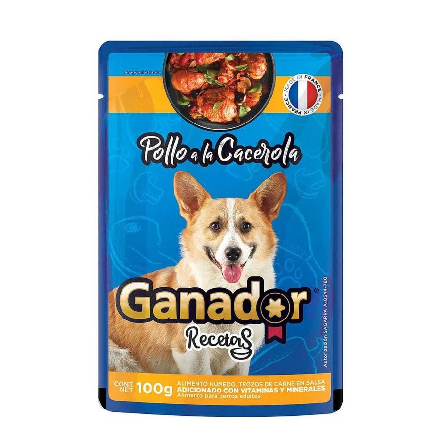 Perro Ganador Alimento H Medo | Alimento H Medo Para Perro Adulto Todas Las Razas Ganador Recetas De Pollo A La Cacerola (Individual) 100 Gr