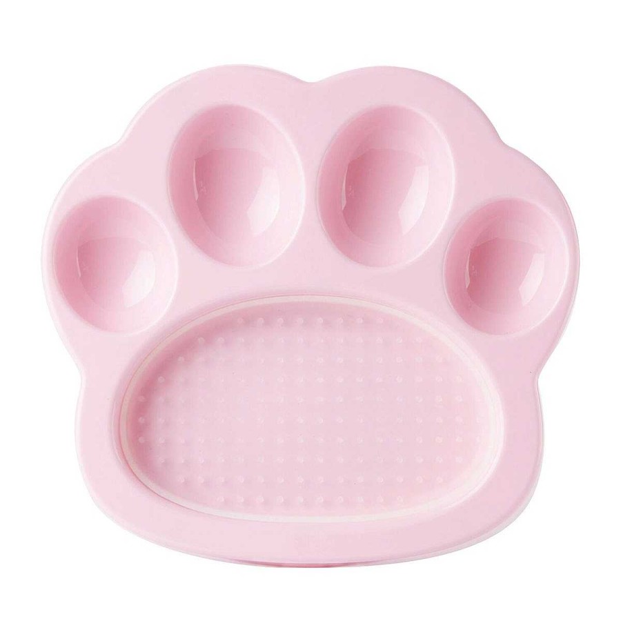 Perro Pet Dream House Platos Y Bebederos | Mini Plato 2 En 1 Paw Slow Feeder Y Lick Pad