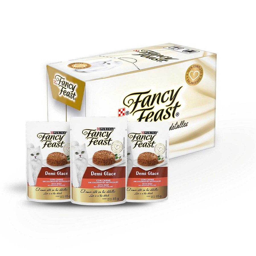 Gato Fancy Feast Alimento H Medo | Caja De Sobres Demi Glace Con Carne Fancy Feast