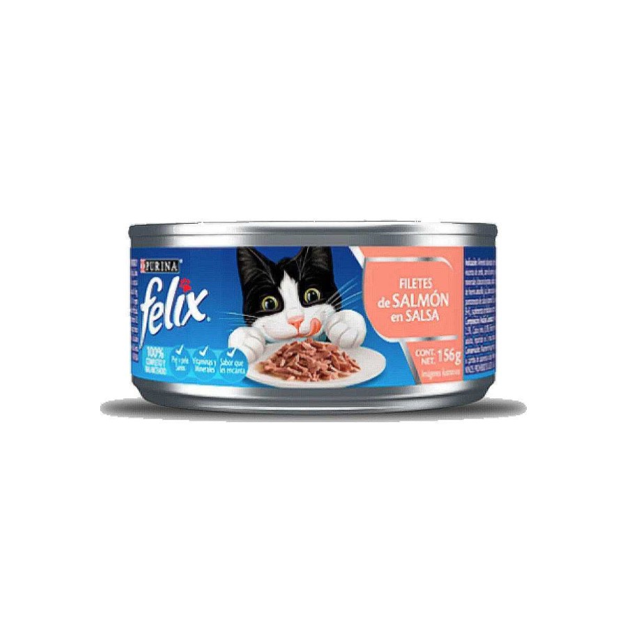 Gato Felix Alimento H Medo | Lata Para Gato Sabor Filetes De Salm N En Salsa (Individual)