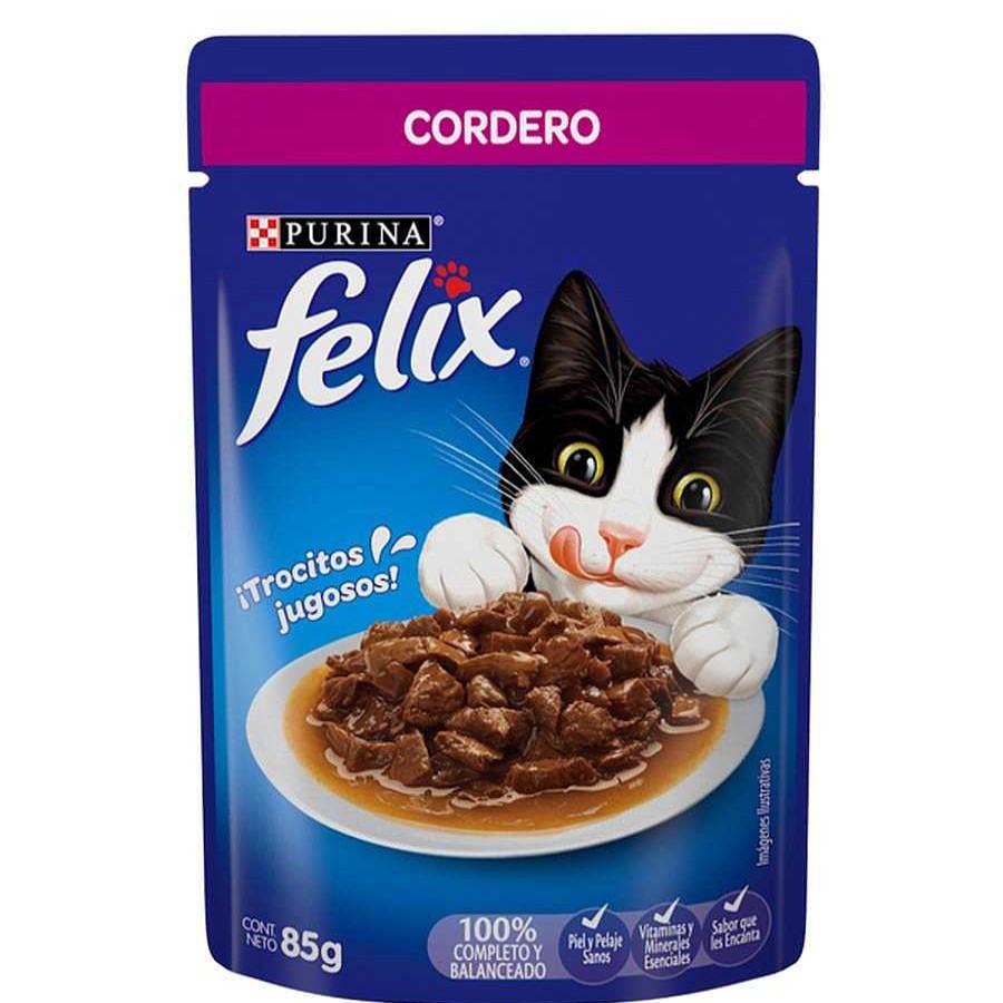 Gato Felix Alimento H Medo | Alimento H Medo Para Gato Adulto Purina Felix Cordero Salsa 24 Pouches