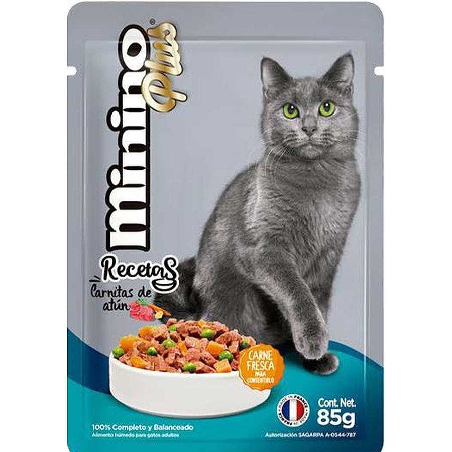 Gato Minino Alimento H Medo | Alimento Para Gato Adulto Minino Con Recetas Plus Carnitas De At N (Individual) 85 Gr