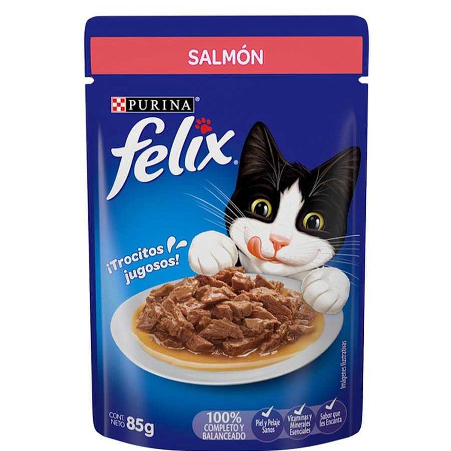 Gato Felix Alimento H Medo | Alimento H Medo Para Gato Adulto Purina Felix Salmon Salsa 24 Pouches