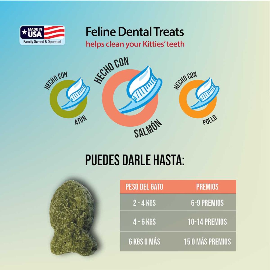 Gato Emerald Pet Cuidado Dental | Premios Para Gatos Dental Treats Fresh Pack Sabor Salm N Emerald Pet