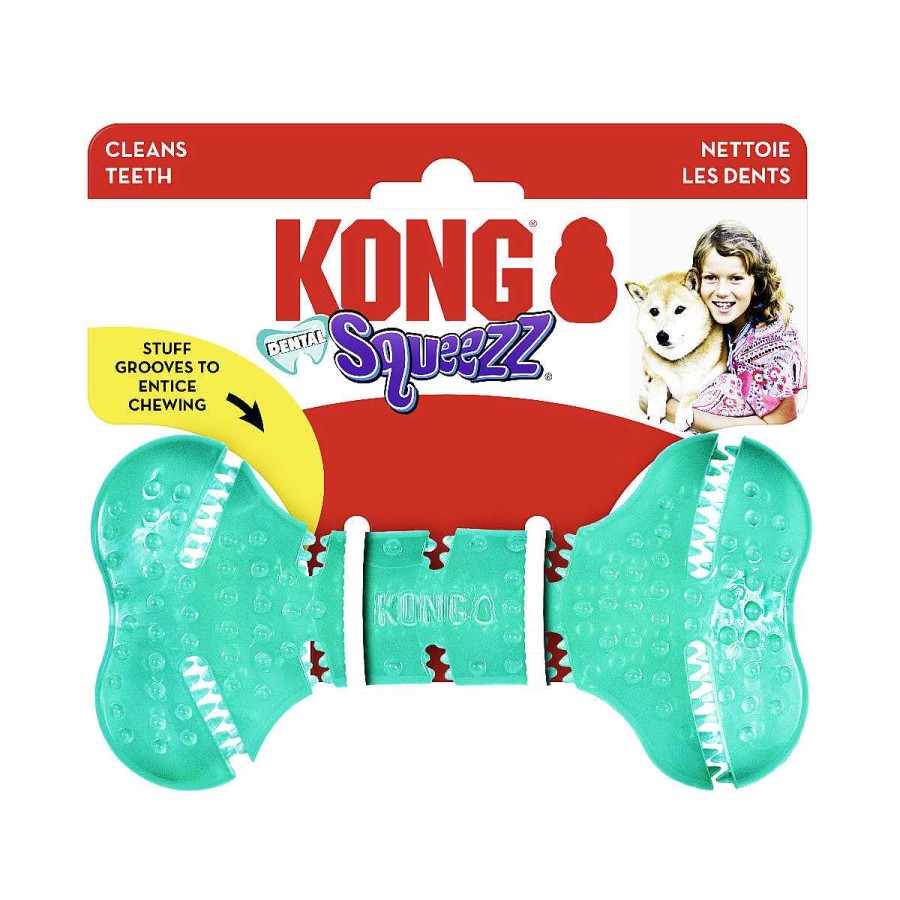 Perro Kong Mordederas | Juguete Para Perro Hueso Dental Squeezz Kong