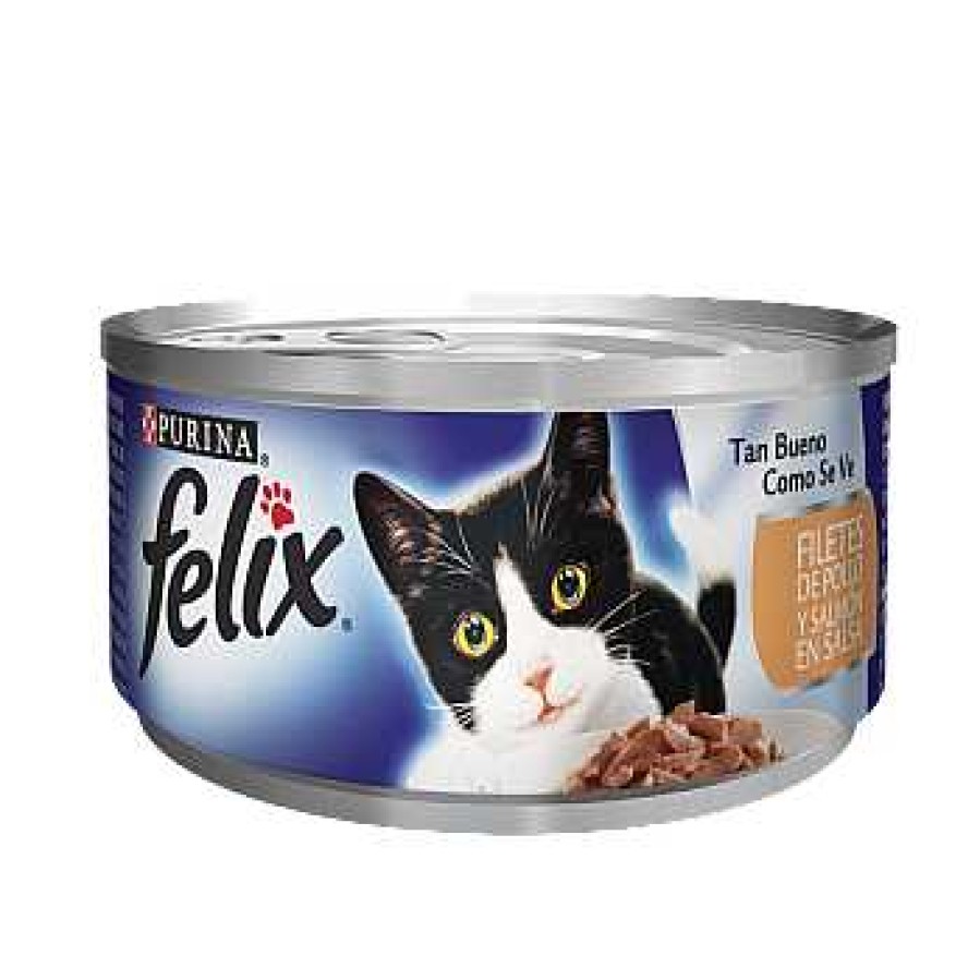 Gato Felix Alimento H Medo | Latas Para Gato Sabor Filetes De Pollo Y Salm N En Salsa