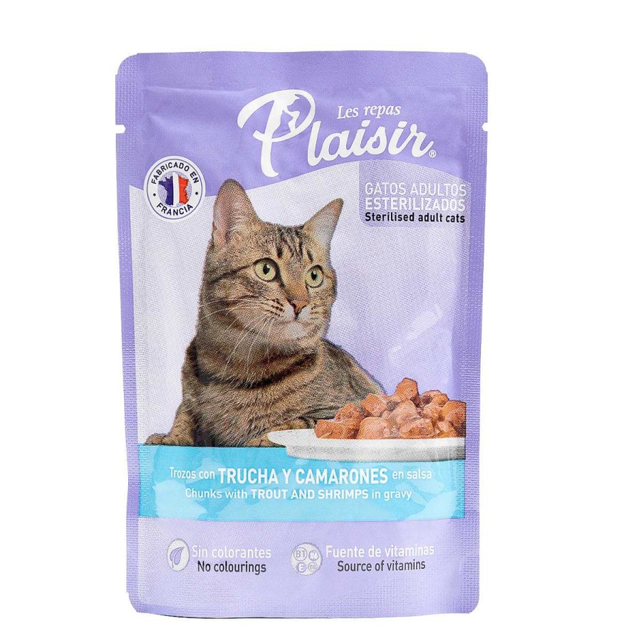 Gato Les Repas Plaisir Alimento H Medo | Alimento H Medo Para Gato Adulto Les Repas Plaisir Trucha Y Camarones En Salsa Pouch 100G