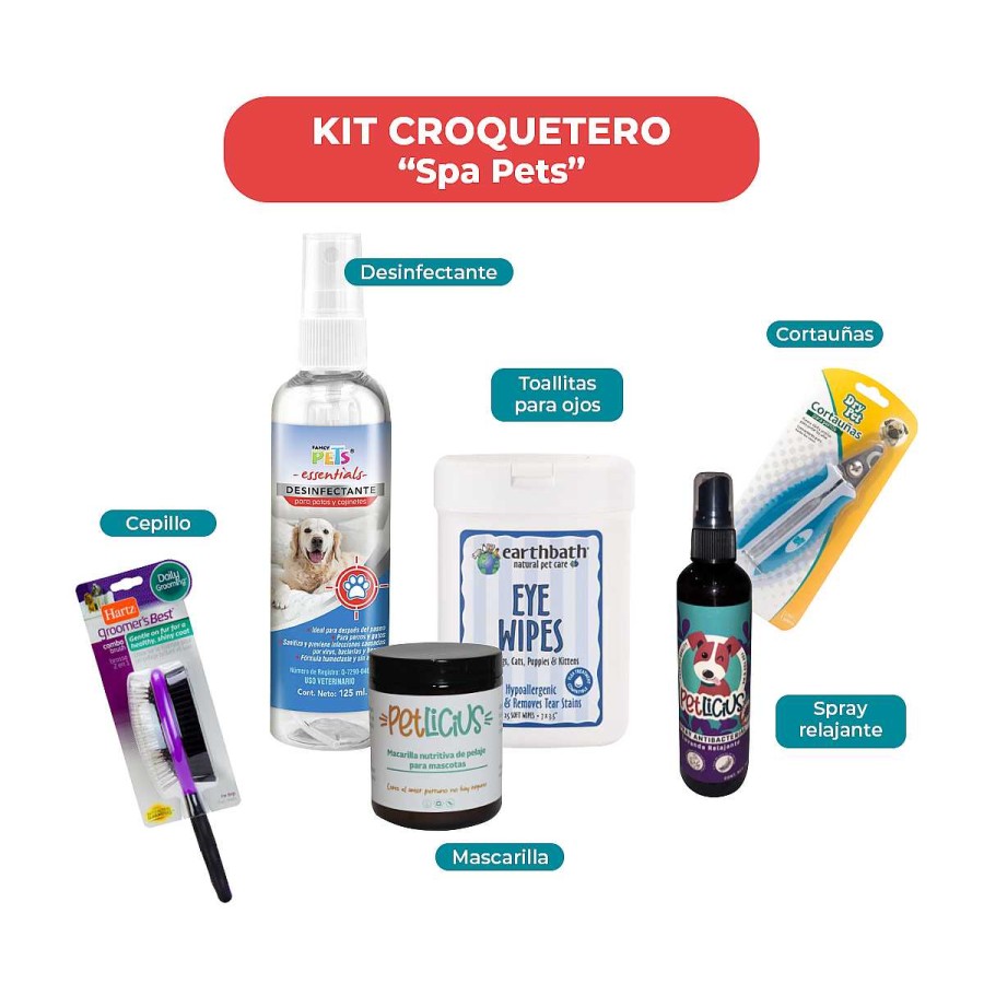 Perro Croquetero Limpieza | Kit Para Perro Spa Pets Croquetero