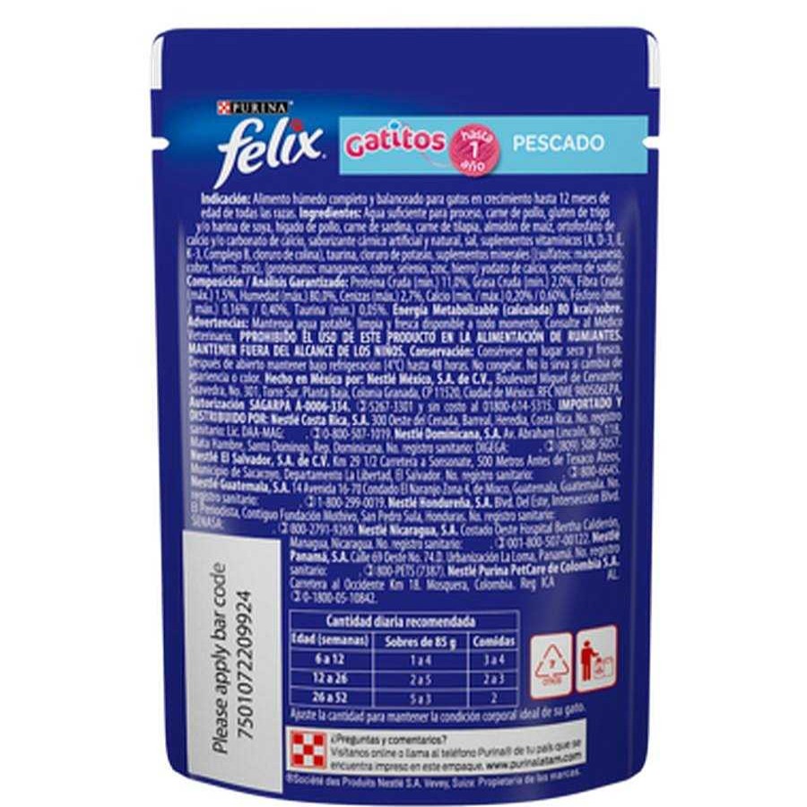 Gato Felix Alimento H Medo | Alimento H Medo Para Gatitos Purina Felix Pescado Blanco Salsa 24 Pouches