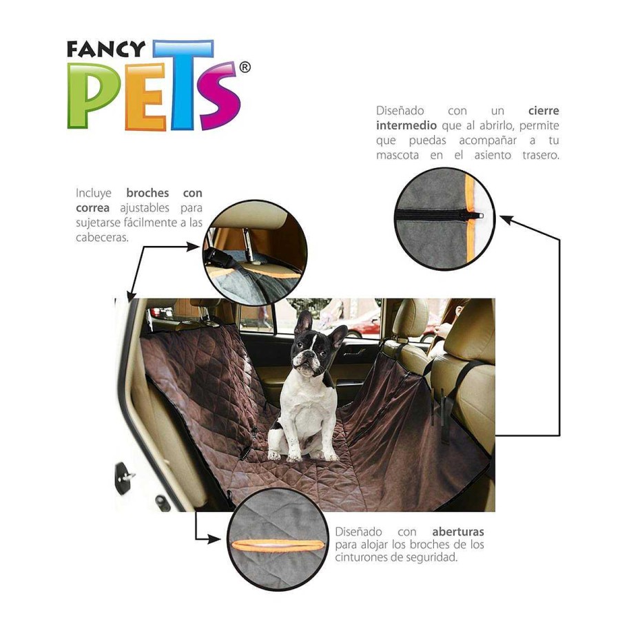 Perro Fancy Pets Transportadoras Y Kennels | Cubre Asientos De Tela 142 Cm X 142 Cm Fancy Pets Cafe Pieza