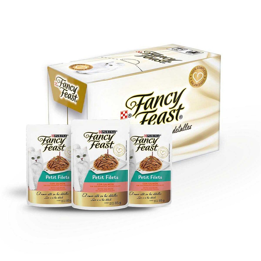 Gato Fancy Feast Alimento H Medo | Caja De Sobres Petit Filet Con Salm N Fancy Feast