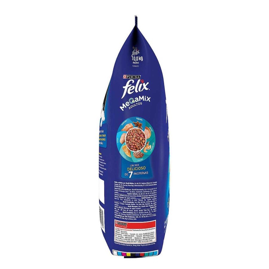 Gato Felix Alimento Seco | Alimento Para Gato Adulto Purina Felix Megamix Con 7 Prote Nas 10 Kg