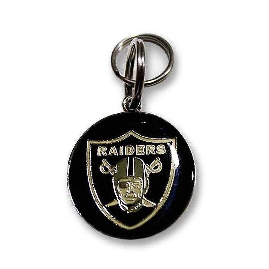 Perro Croquetero Collares Y Correas | Placa Grabable Nfl Oakland Raiders