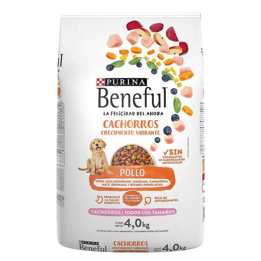 Perro Beneful Alimento Seco | Alimento Para Cachorro Todas Las Razas Purina Beneful Crecimiento Vibrante Con Pollo 4 Kg