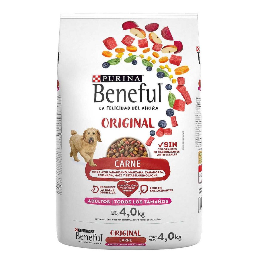 Perro Beneful Alimento Seco | Alimento Para Perro Adulto Todas Las Razas Purina Beneful Original Con Carne 4 Kg