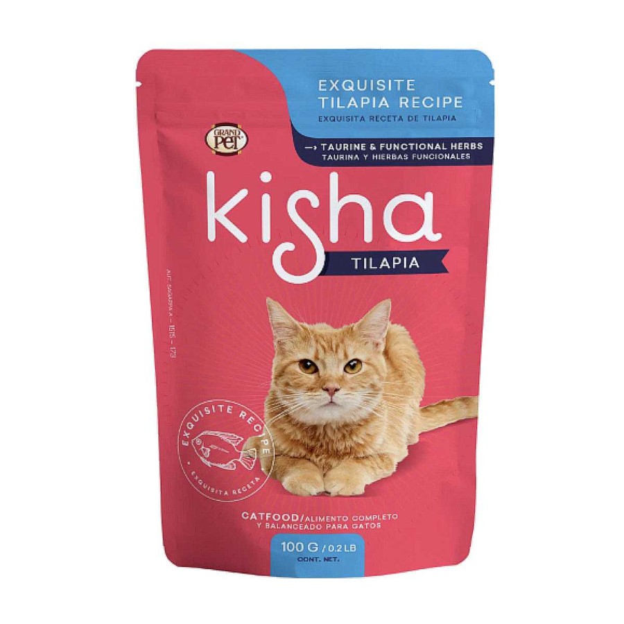 Gato GrandPet Kisha Alimento H Medo | Alimento H Medo Para Gato Adulto Grandpet Kisha En Sobre Tilapia 85 G