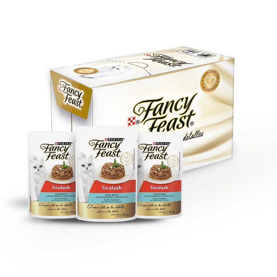 Gato Fancy Feast Alimento H Medo | Caja De Sobres Goulash Con Pavo Fancy Feast