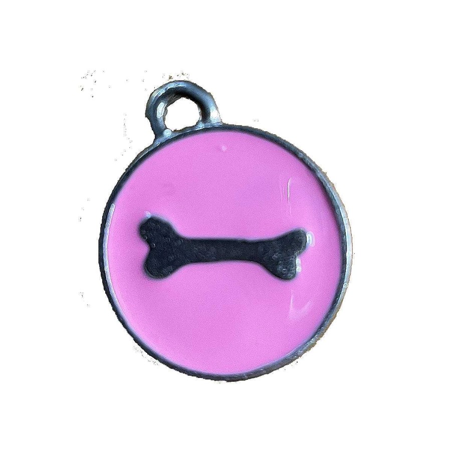 Perro Croquetero Collares Y Correas | Placa De Identificaci N Grabable Huesito C Rculo