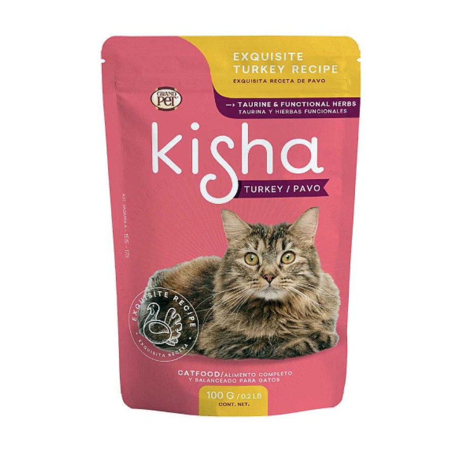 Gato GrandPet Kisha Alimento H Medo | Alimento H Medo Para Gato Adulto Grandpet Kisha En Sobre Pavo 85 G