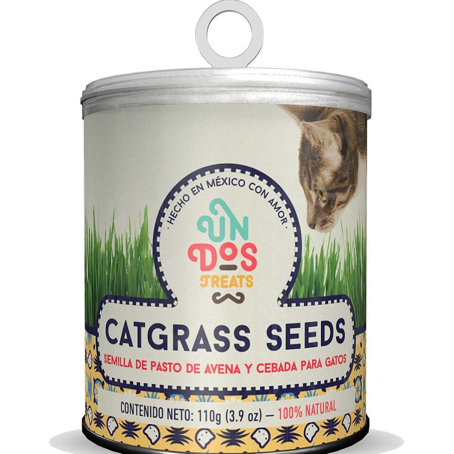 Gato Un dos treats Naturales | Catgrass Seeds Semillas De Pasto Avena Y Cebada Para Gatos Un Dos Treats