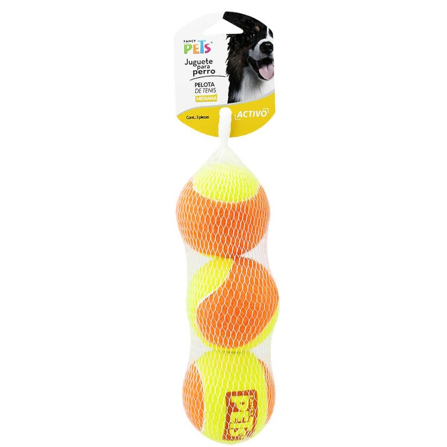 Perro Fancy Pets Pelotas | Pelotas De Tenis Para Perro Bicolor Mediana Fancy Pets 3 Piezas