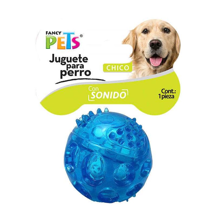 Perro Fancy Pets Pelotas | Pelota Flexible Azul Con Sonido Chico 6.3 Cm Fancypets