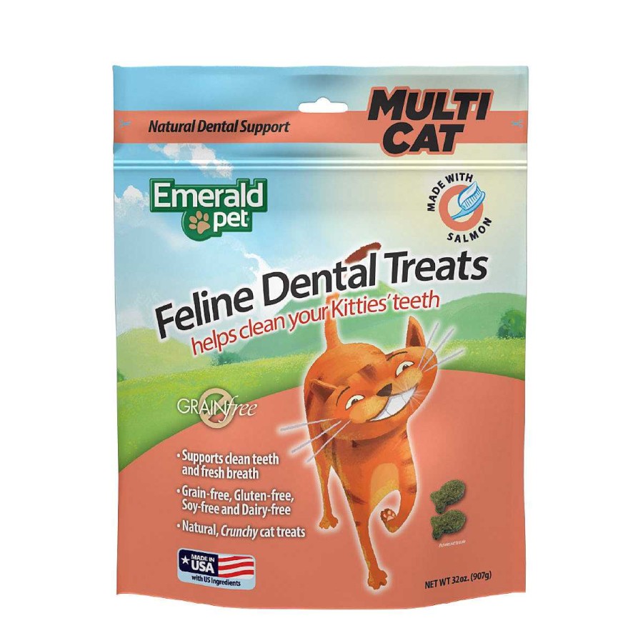 Gato Emerald Pet Cuidado Dental | Premios Para Gatos Dental Treats Multicat Sabor Salm N Emerald Pet