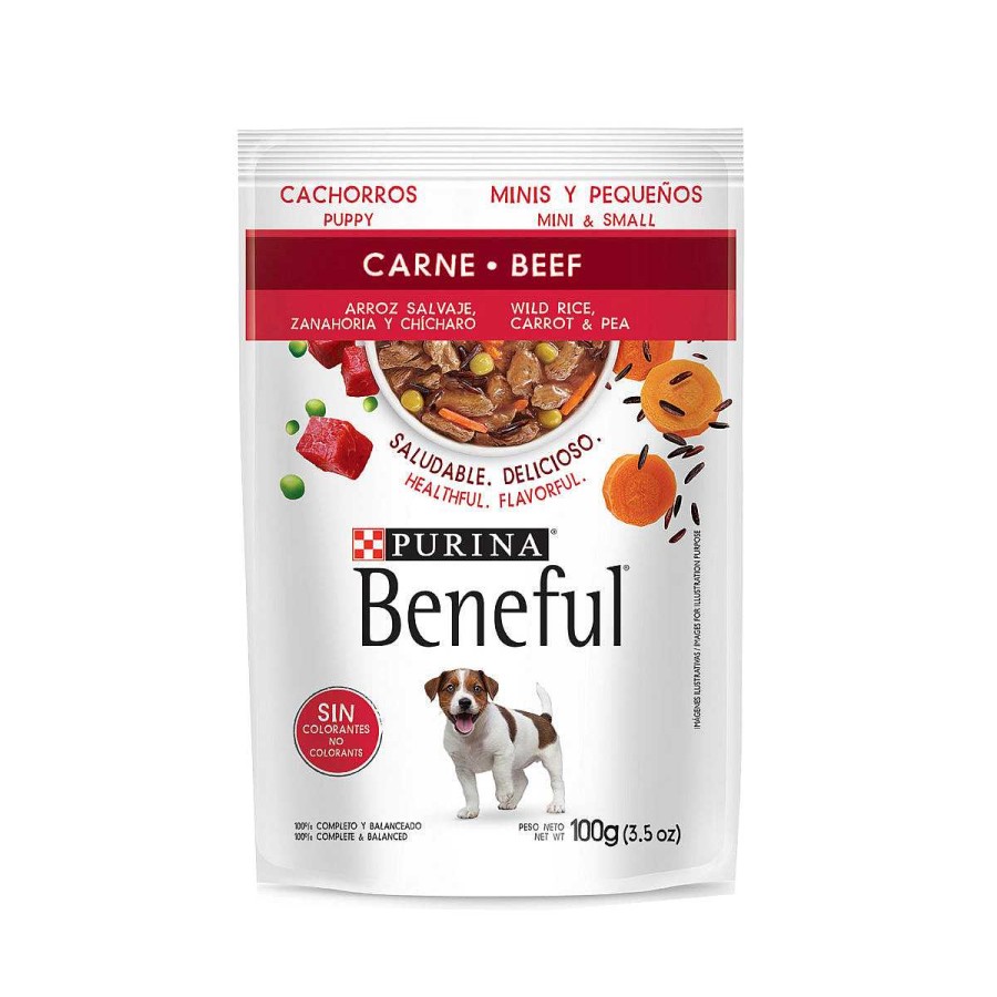 Perro Beneful Alimento H Medo | Alimento H Medo Para Perro Cachorro Razas Minis Y Peque As Purina Beneful Carne Y Arroz Salvaje 20 Pouches De 100 G