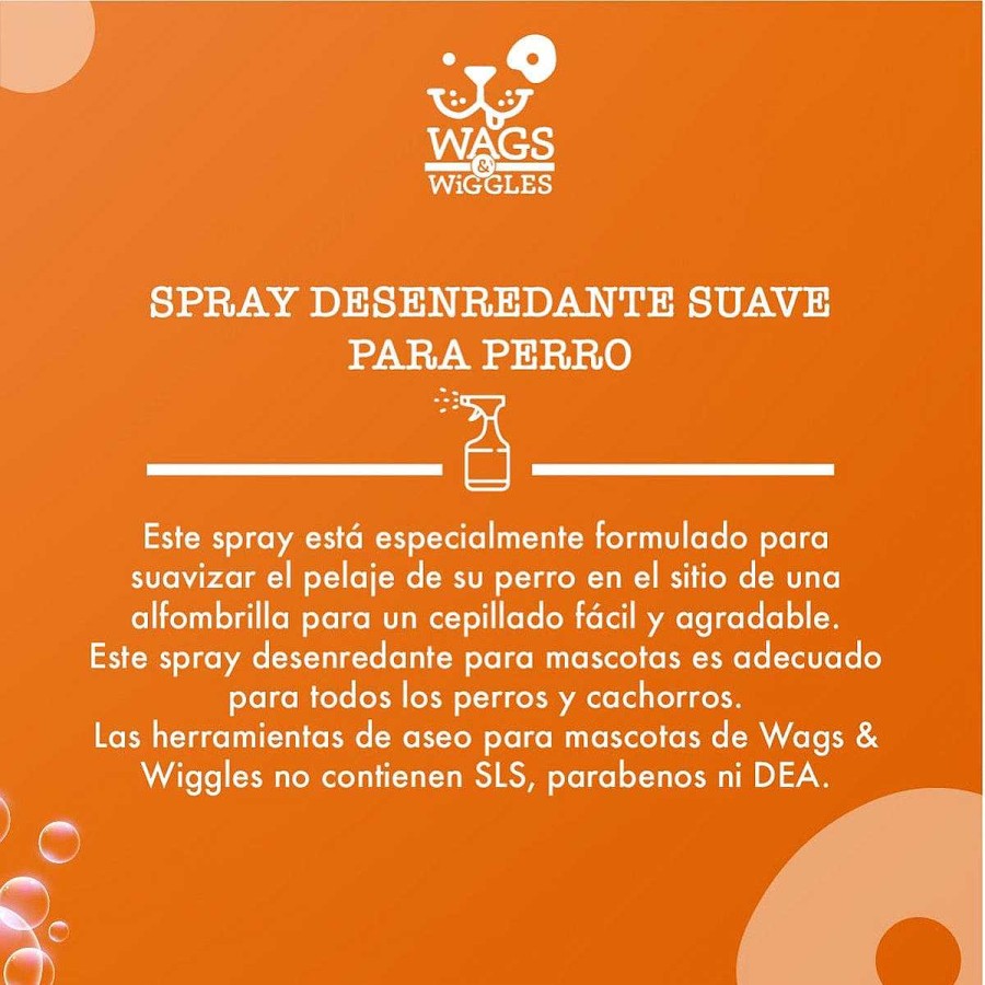 Perro Wags & Wiggles Est Tica | Spray Suavizante Desenredante Para Perro Wags & Wiggles