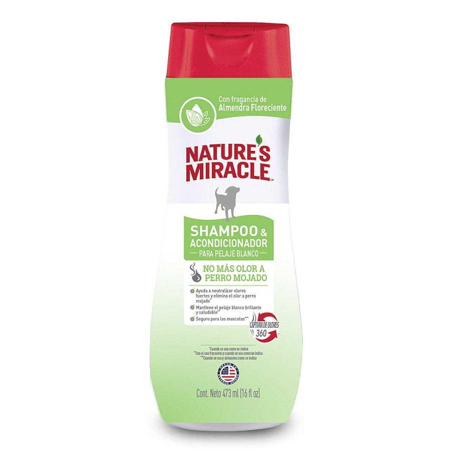 Perro Natures Miracle Est Tica | Shampoo Blanqueador Y Acondicionador Para Perro Natures Miracle 473 Ml