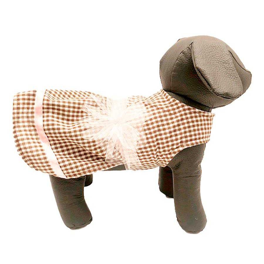 Perro Pet Pals Boutique Ropa | Vestido Cuadros Caf Pet Pals