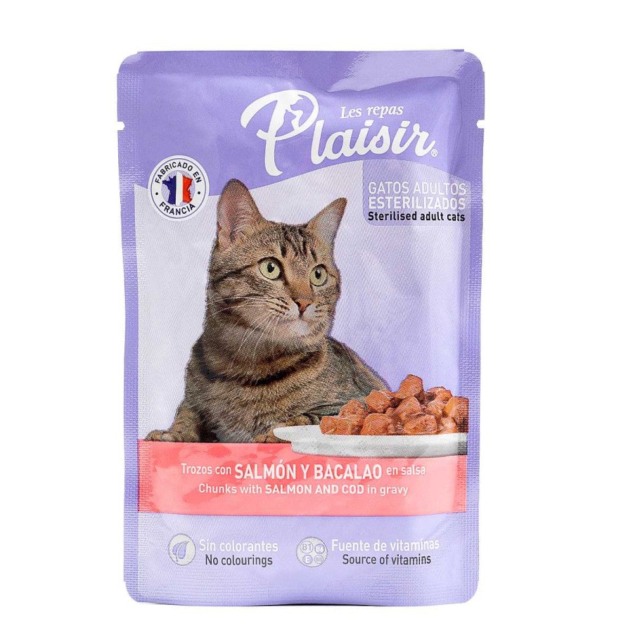 Gato Les Repas Plaisir Alimento H Medo | Alimento H Medo Para Gato Adulto Les Repas Plaisir Salm N Y Bacalao En Salsa Pouch 100G