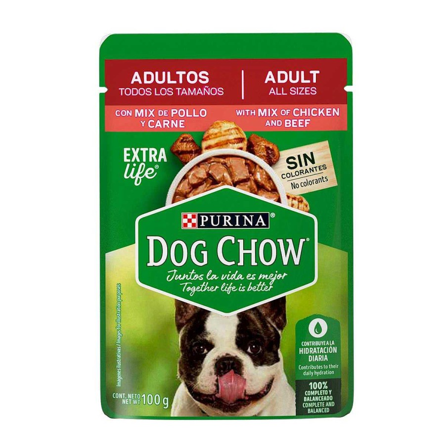 Perro Dog Chow Alimento H Medo | Alimento H Medo Para Perro Adulto Todas Las Razas Purina Dog Chow Pollo Y Carne 20 Pouches De 100 Gr