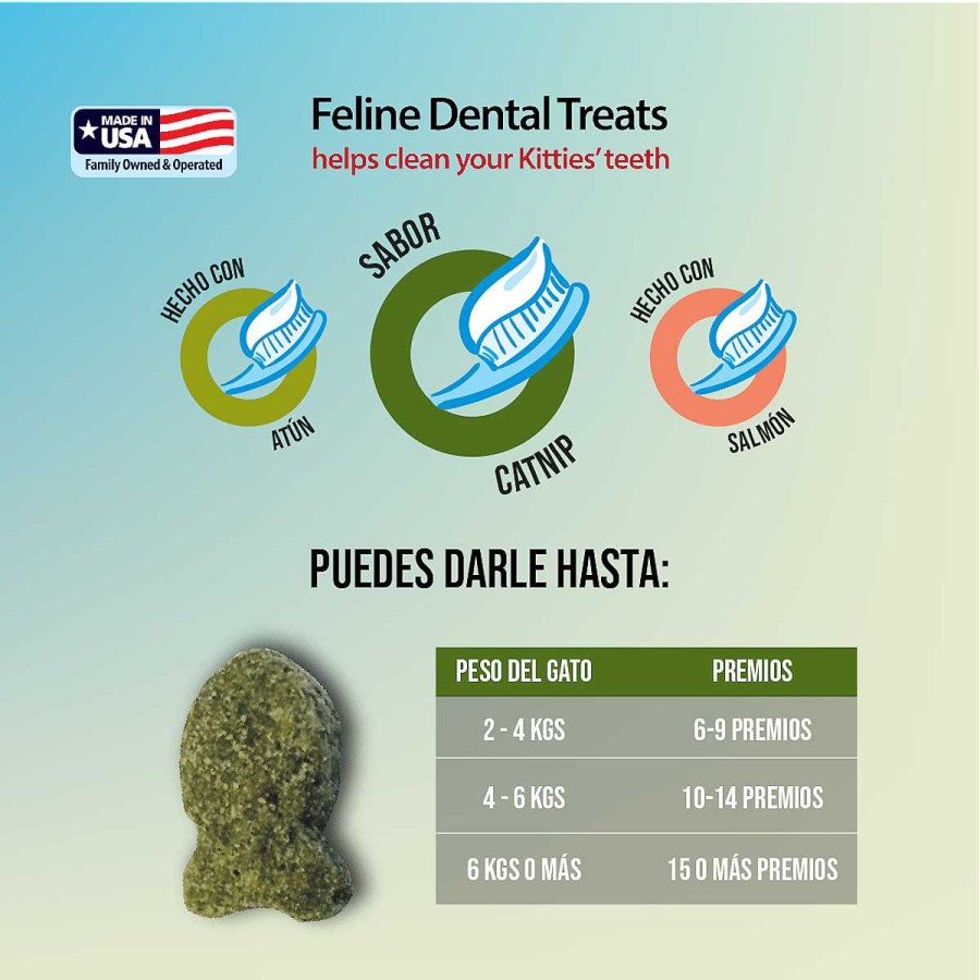 Gato Emerald Pet Cuidado Dental | Premios Para Gatos Dental Treats Fresh Pack Sabor Catnip Emerald Pet