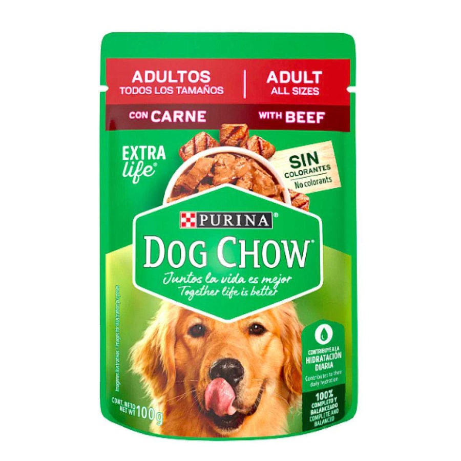 Perro Dog Chow Alimento H Medo | Alimento H Medo Para Adulto Todas Las Razas Purina Dog Chow Carne 20 Pouches De 100 Gr