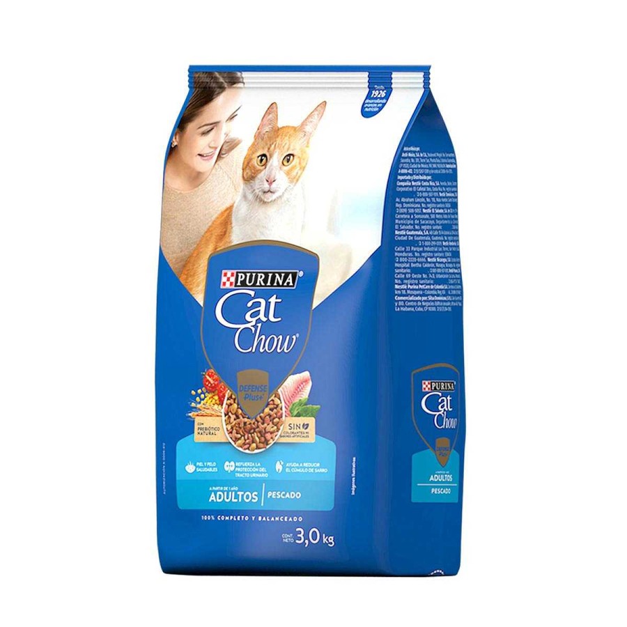 Gato Cat Chow Alimento Seco | Alimento Para Gato Adulto Purina Cat Chow Con Defense Plus Pescado 3.0 Kg